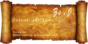 Zsirai Júlia névjegykártya